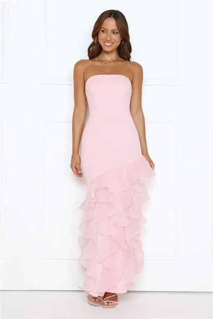 Lullaby Glow Strapless Maxi Dress Pink