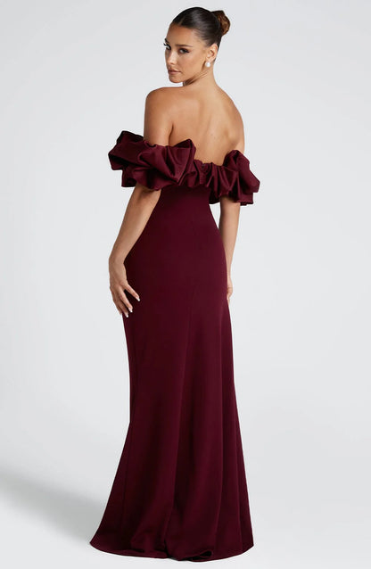 Livette - Ruffle Bardot Maxi Dress