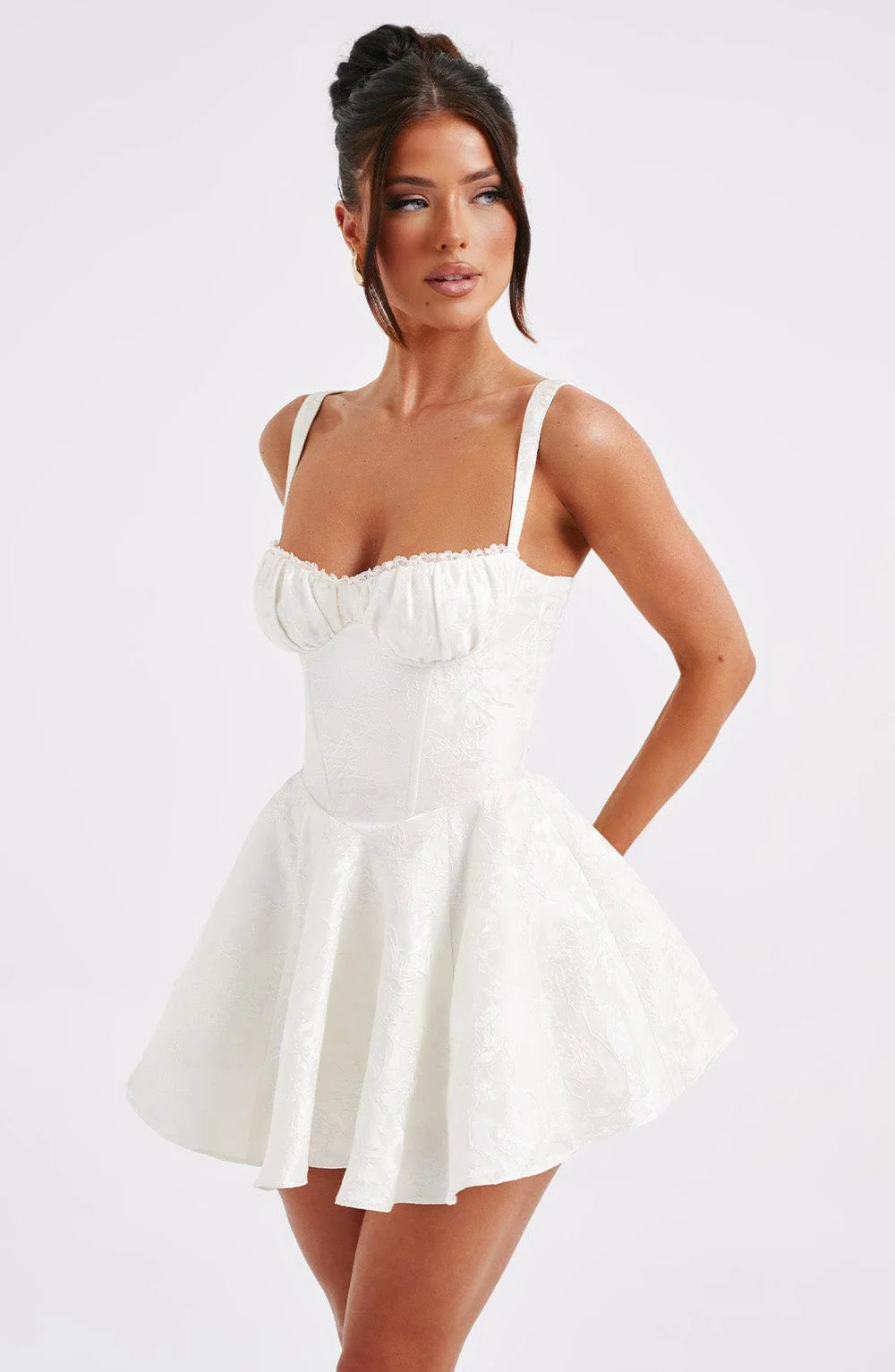 Julianna - Romantic Playsuit in Relief Fabric