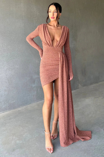 Mariya Dress - Bronze Foil