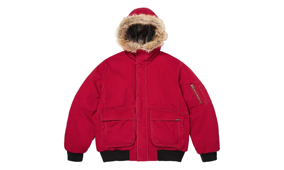 Reversible Faux Fur Hooded Work Jacket "SS26 - Red" SU27010