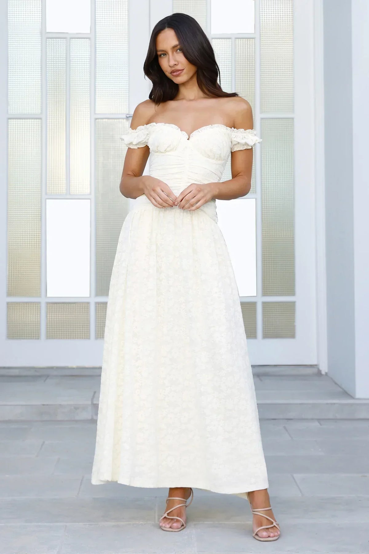 Soft Serve Off Shoulder Maxi Dress