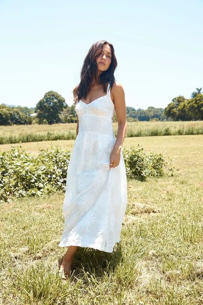 Porcelain Princess Maxi Dress White