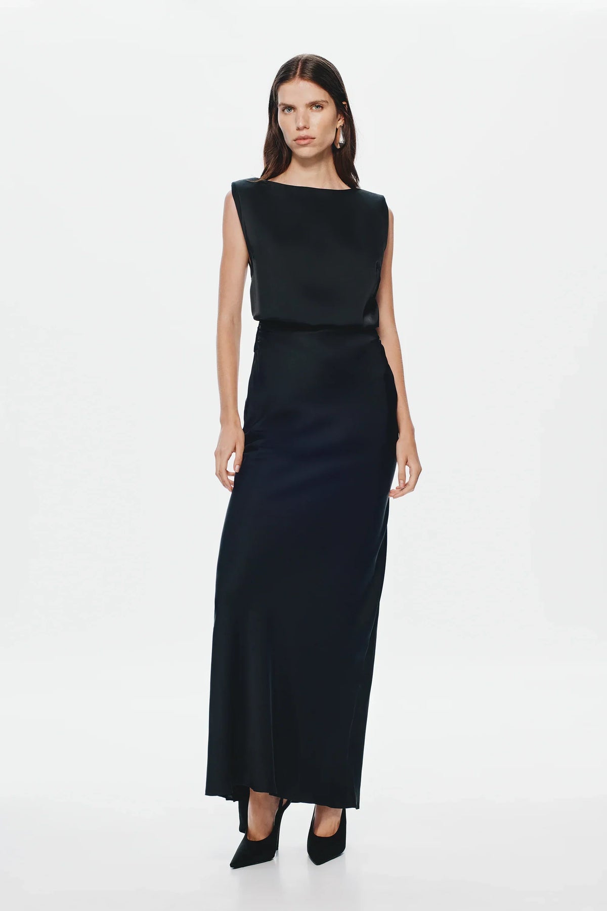 Misha Rocky Satin Dress - Black