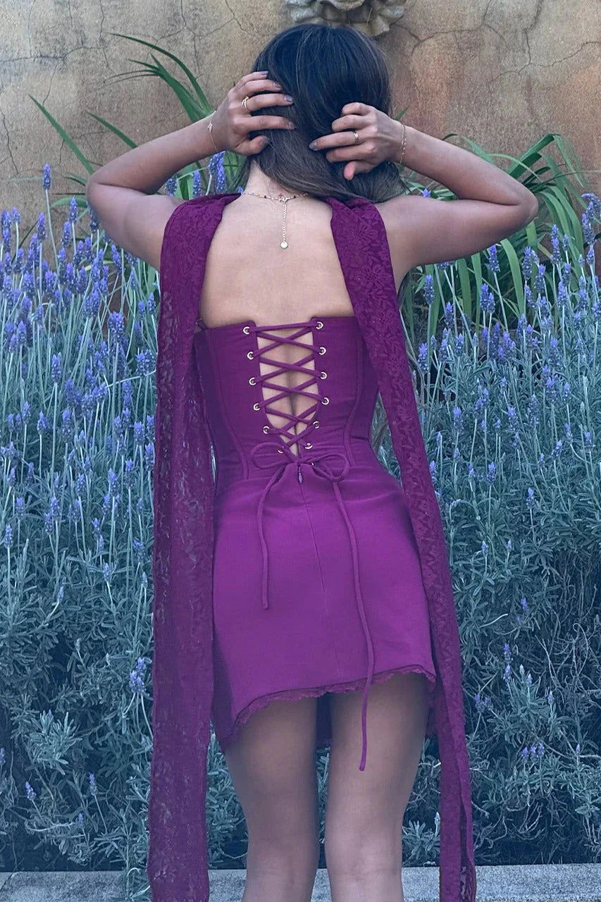 Starla Mini Dress - Plum
