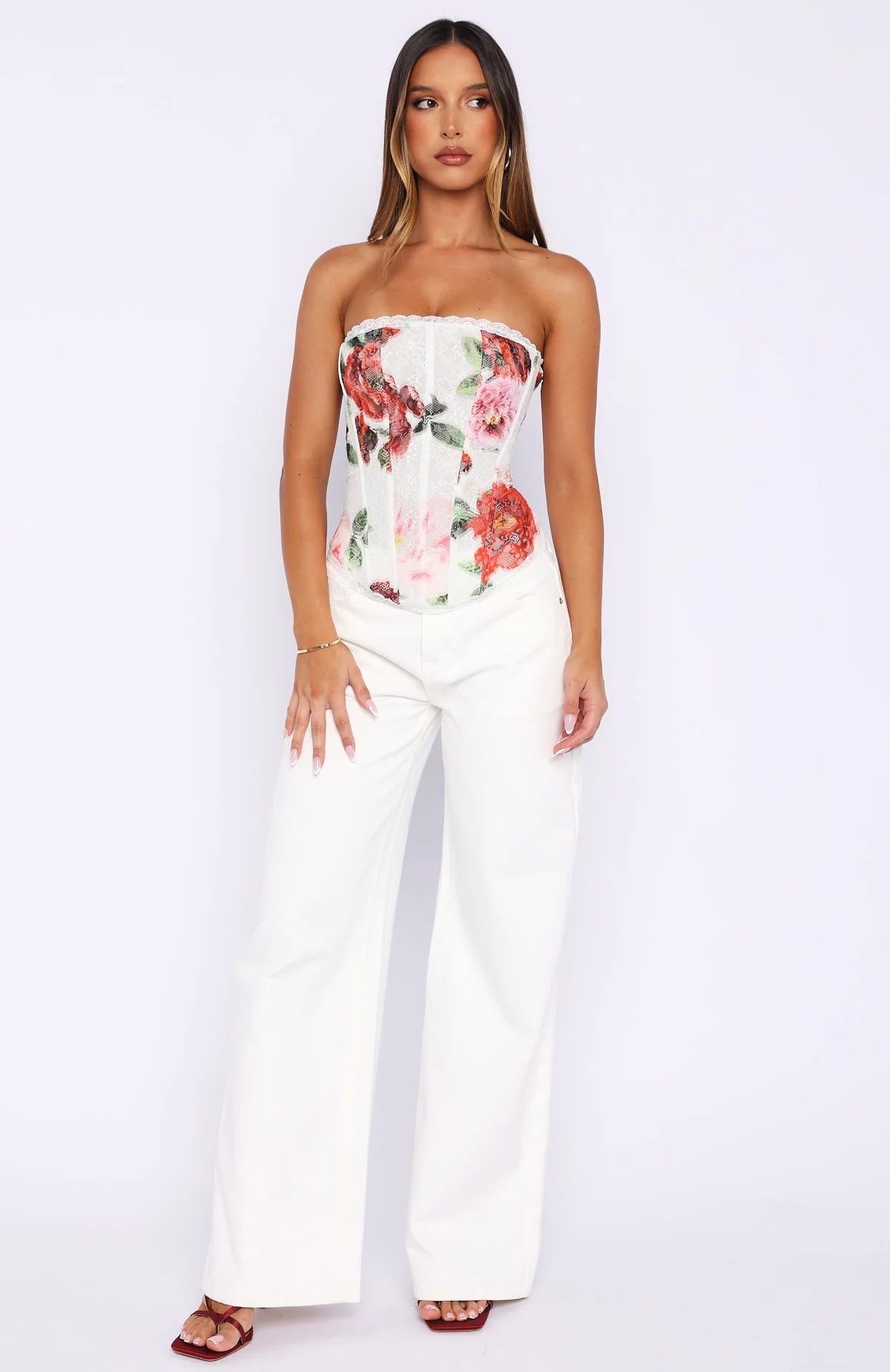 Darling Heart Strapless Bustier Heirloom Bloom
