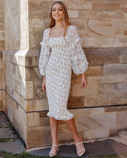 Ena Dress - White Floral