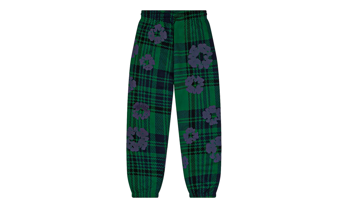 Plaid Cotton Wreath Sweatpants "Green" DT386