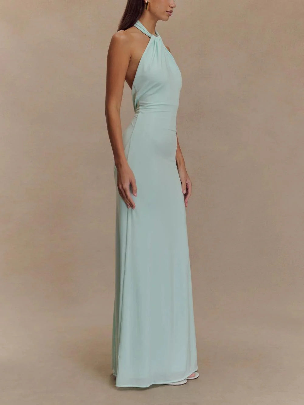 Livette - Slinky Halter Maxi Dress