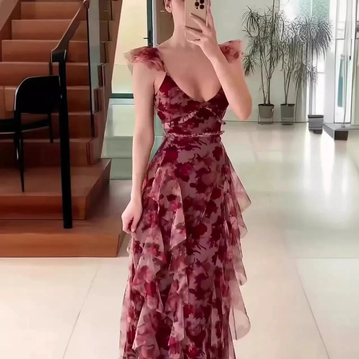 Almira – Romantic Maxi Dress with Layered Ruffles