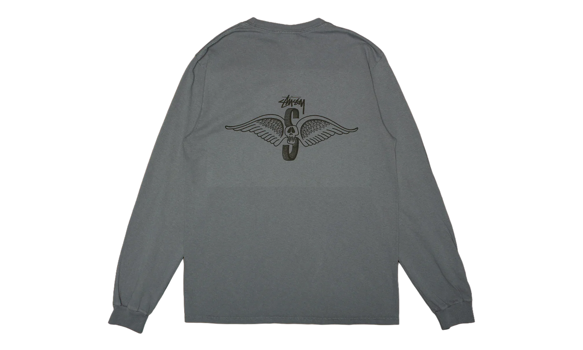 Skull Wings Pigment Dyed Long-Sleeve "Navy" STUS368