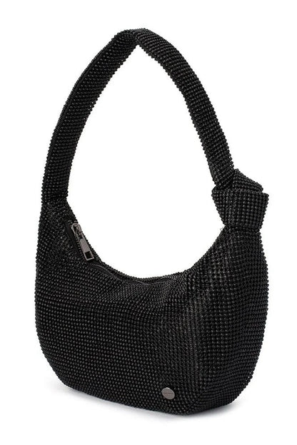 Jessica Crystal Mesh Bag - Black