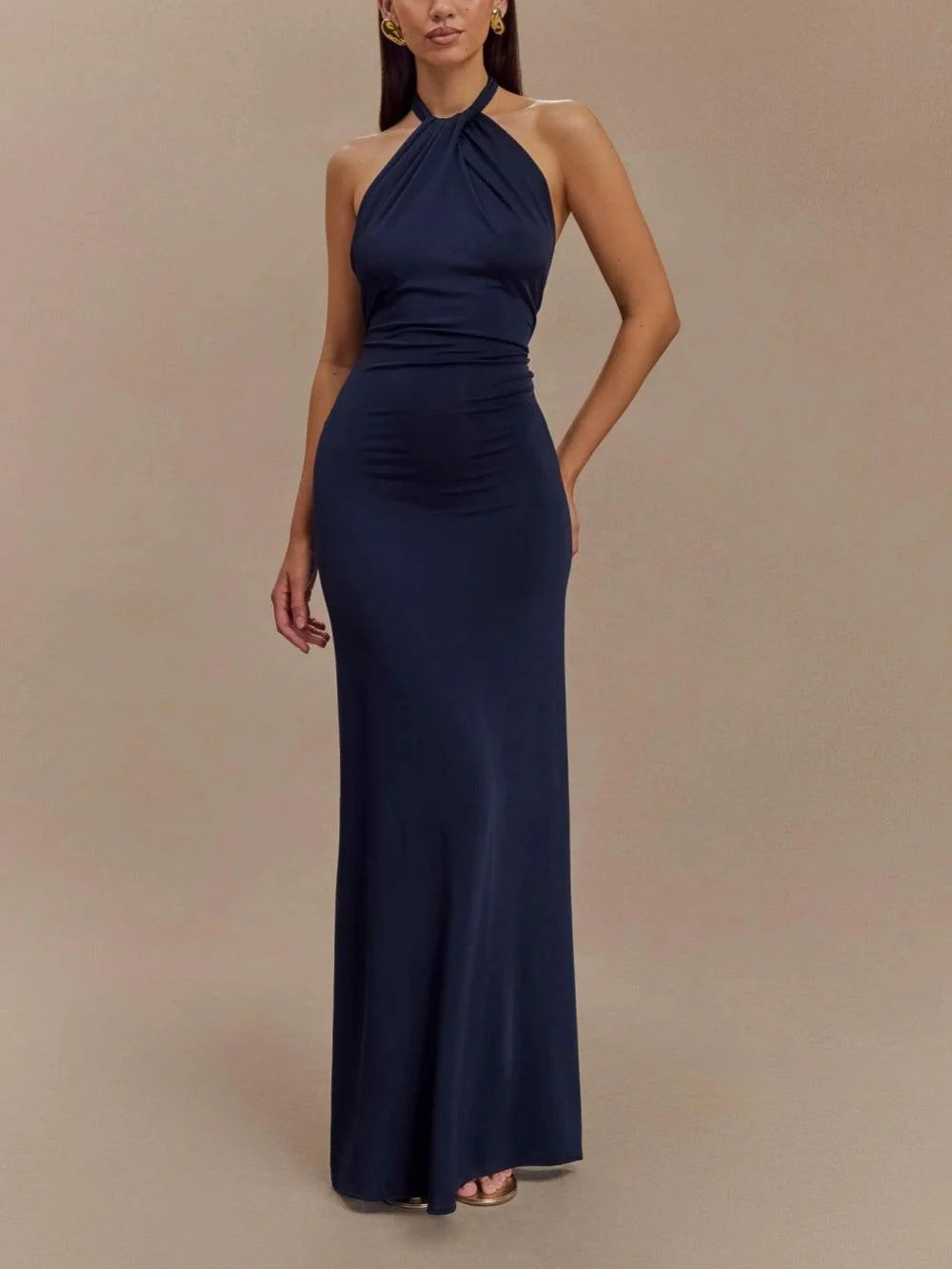 Livette - Slinky Halter Maxi Dress