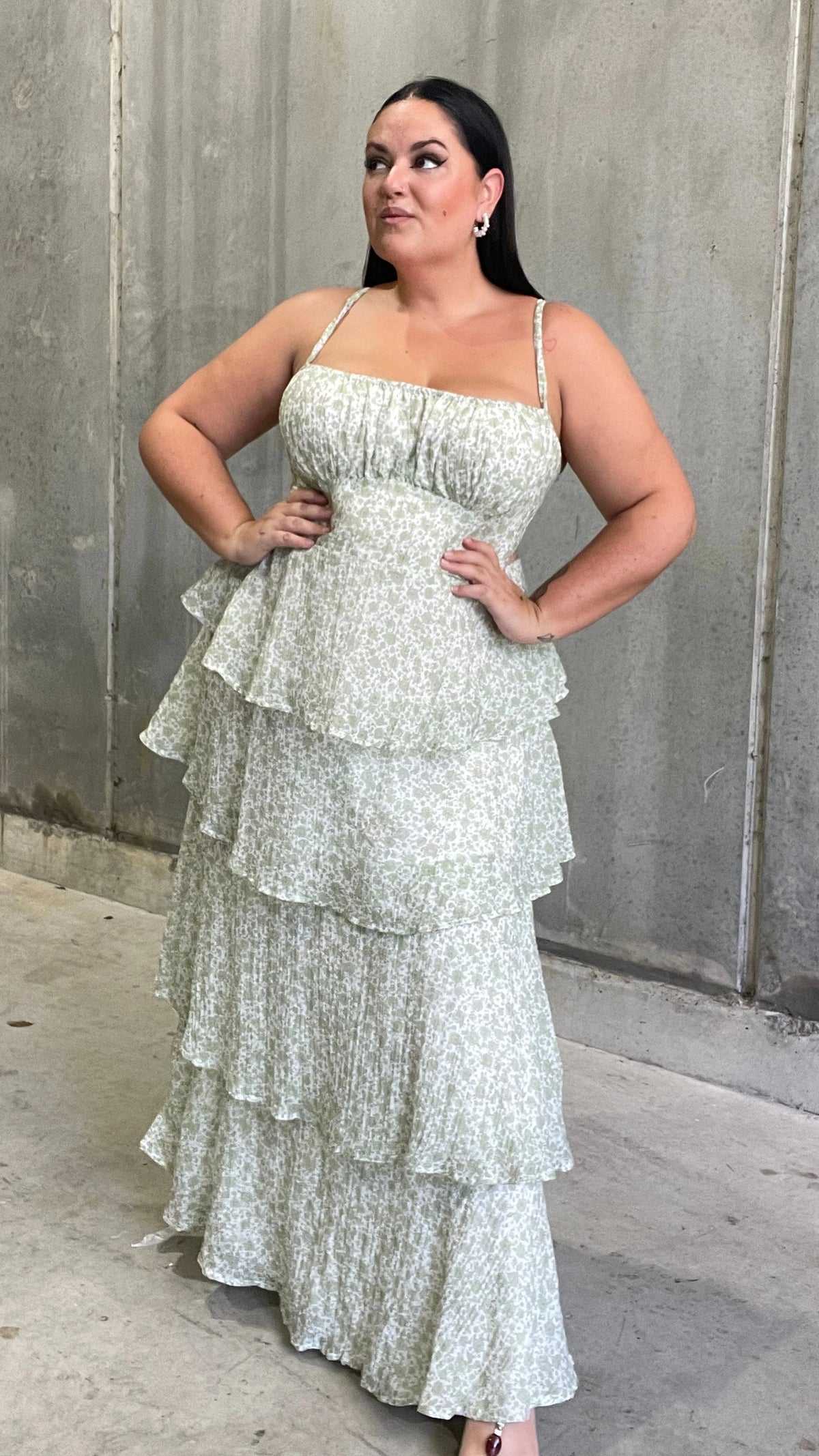 Page Maxi Dress - Green Floral