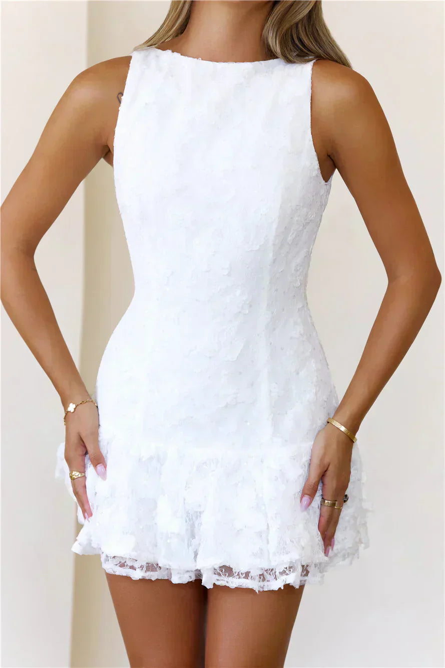 Romantic Novel Lace Mini Dress