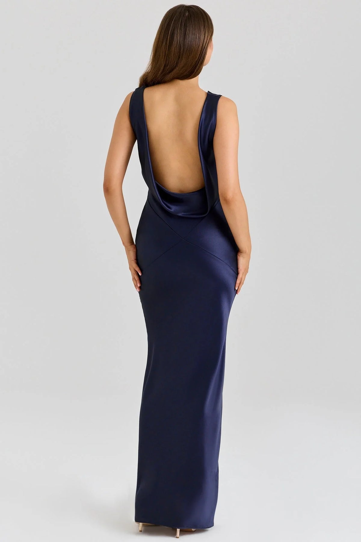 Livette - Draped Cowl Neck Maxi Dress
