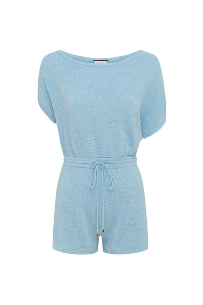 Miami Knit Romper - Baby Blue