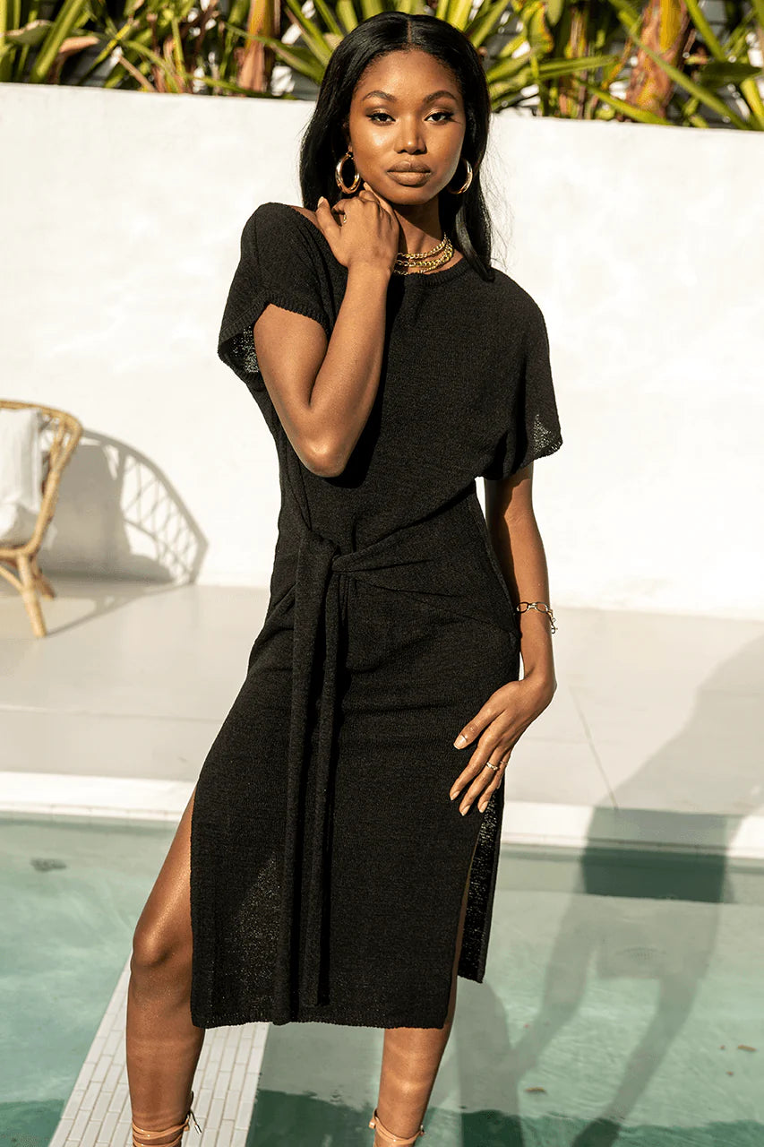 Foxie Knit Dress - Black