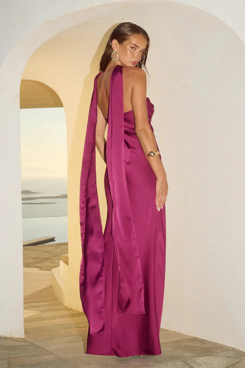 Madeleine Strapless Maxi Dress - Plum (PREORDER)