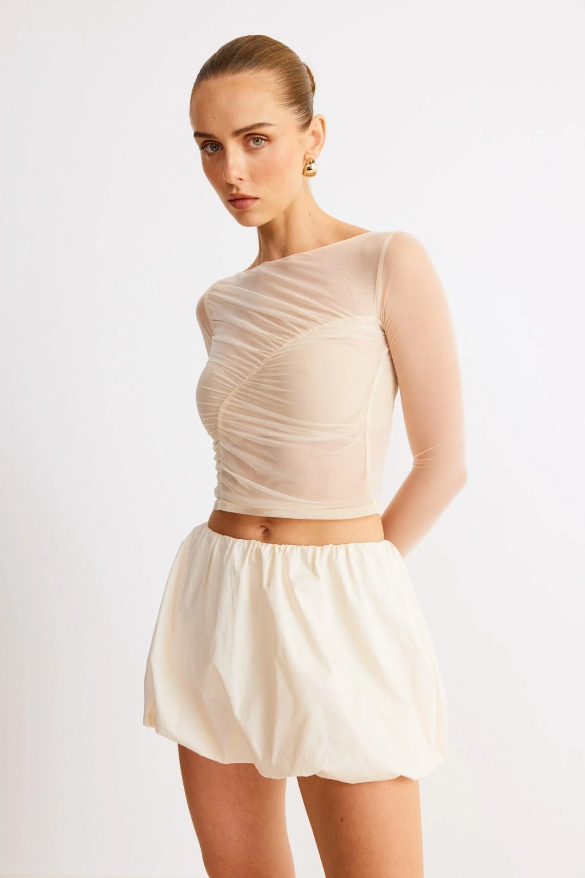 Freja Bubble Skirt - Chalk