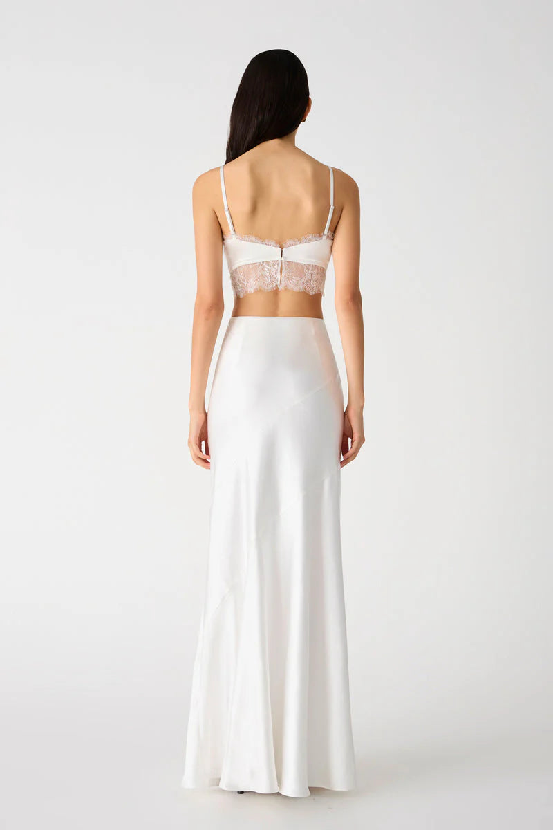 Misha Regina Satin Maxi Skirt - Ivory