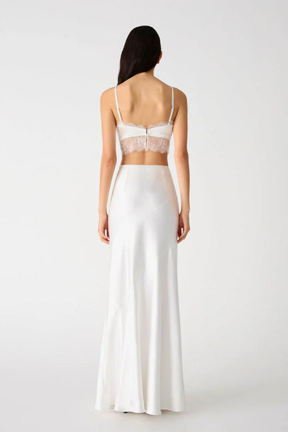 Misha Regina Satin Maxi Skirt - Ivory