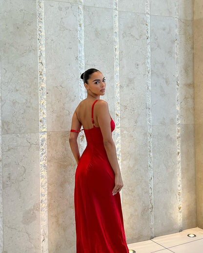 Kelsey Midi Dress - Red