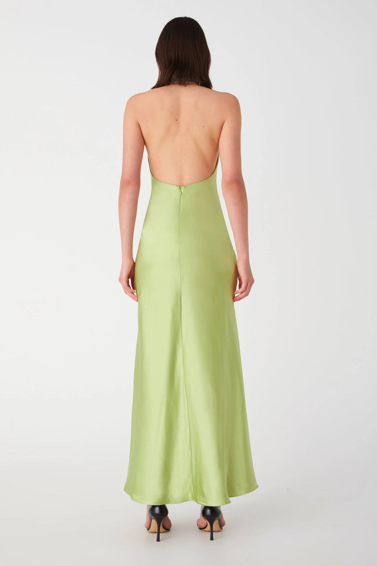 Evianna Satin Gown - Lime