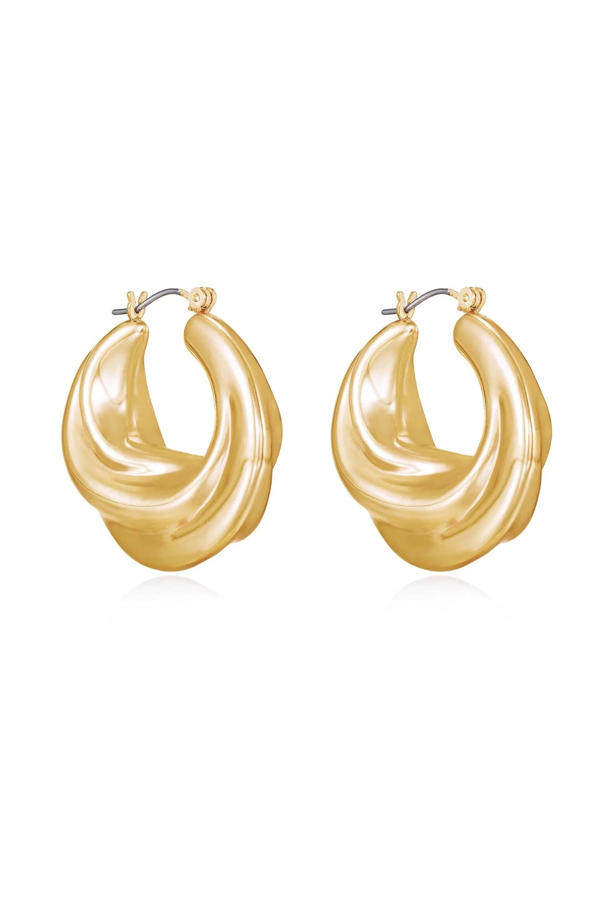 Crescent Swirl Hoop Earrings