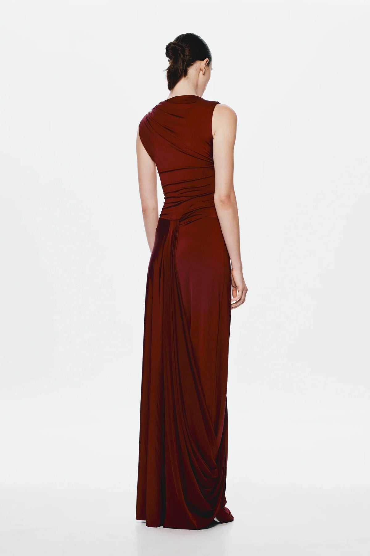 Misha Waterfall Jersey Maxi Skirt - Port