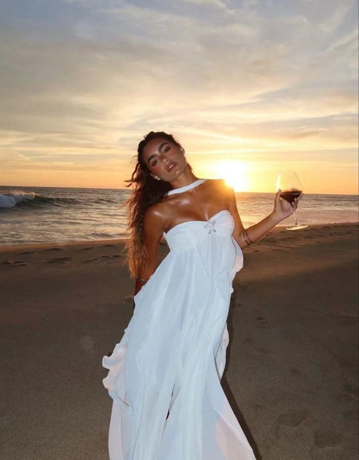 Éliane – Strapless maxi dress with ruffles