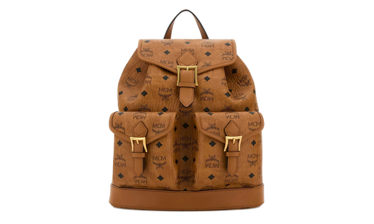 Small Aren Backpack in Visetos "Cognac" MWKFATA01CO001