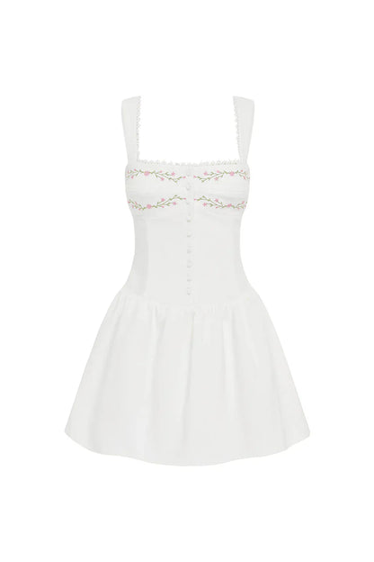 SARLEEN MINI DRESS - WHITE