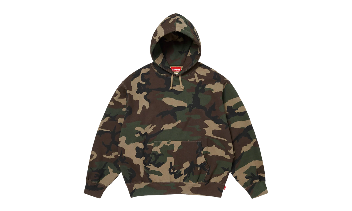 Satin Appliqué Hooded Sweatshirt "SS26 - Woodland Camo" SU27497