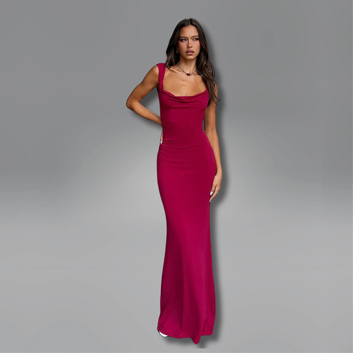 Aveline – Long Dress with Delicate Bow