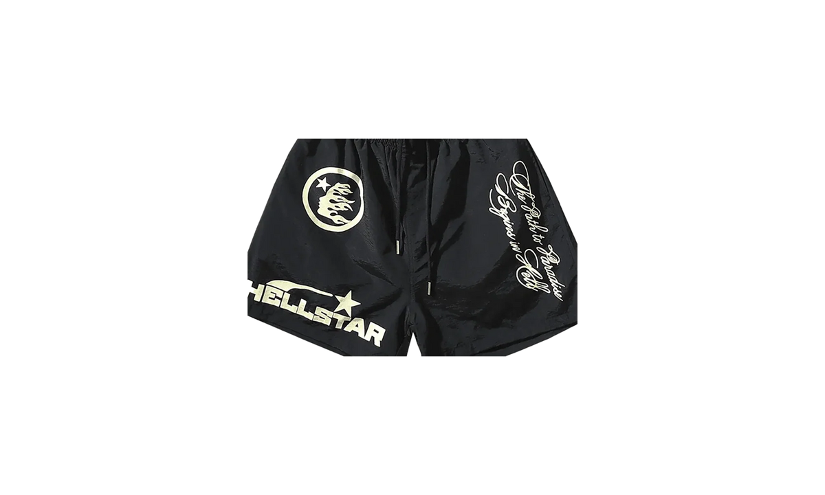 NYLON SHORTS - CURSIVE PRINT "Black" HSR168