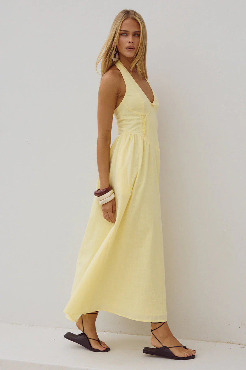 Limoni Midi Dress - Lemon