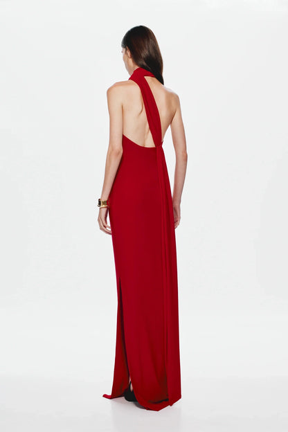 Misha Nicolette Jersey Maxi Dress - Cherry
