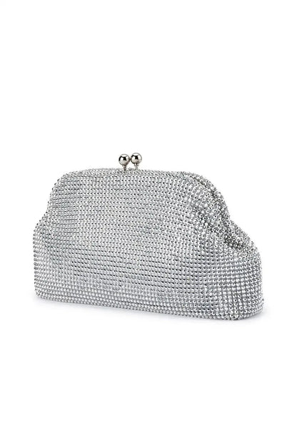 Ela Crystal Clutch - Silver