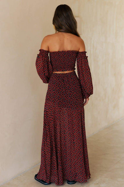 Hartley Maxi Skirt - Black Floral