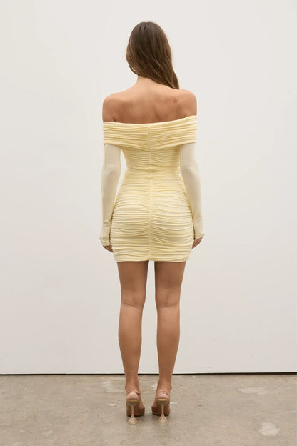 Eva Mini Dress - Lemon