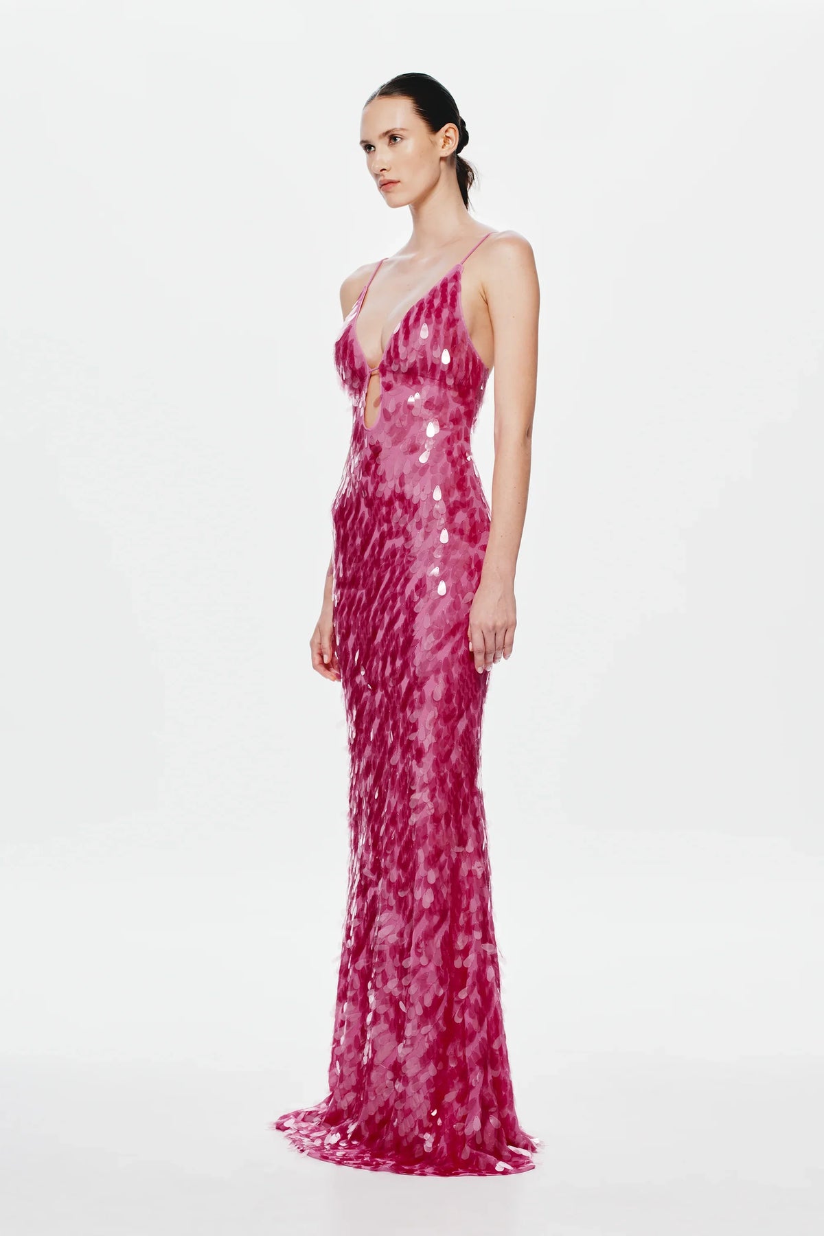 Misha Sapphire Sequin Maxi Dress - Fuchsia
