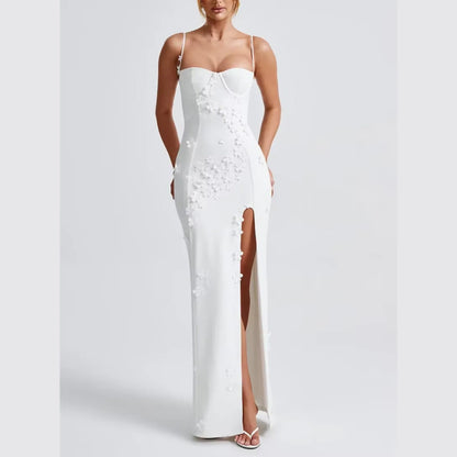 Livette - Flower Spaghetti Maxi Dress