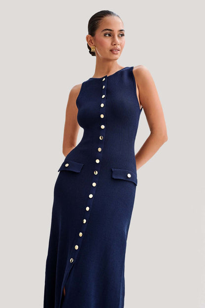 Mila - Sleeveless Buttoned Maxi Dress