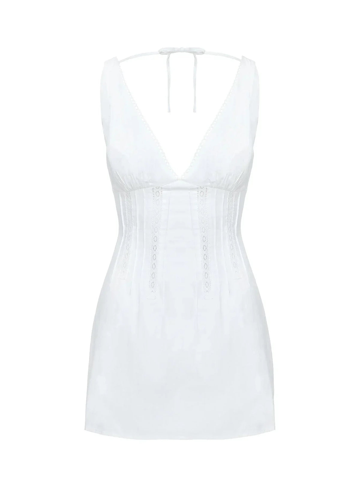 Austria Drop Waist Mini Dress White