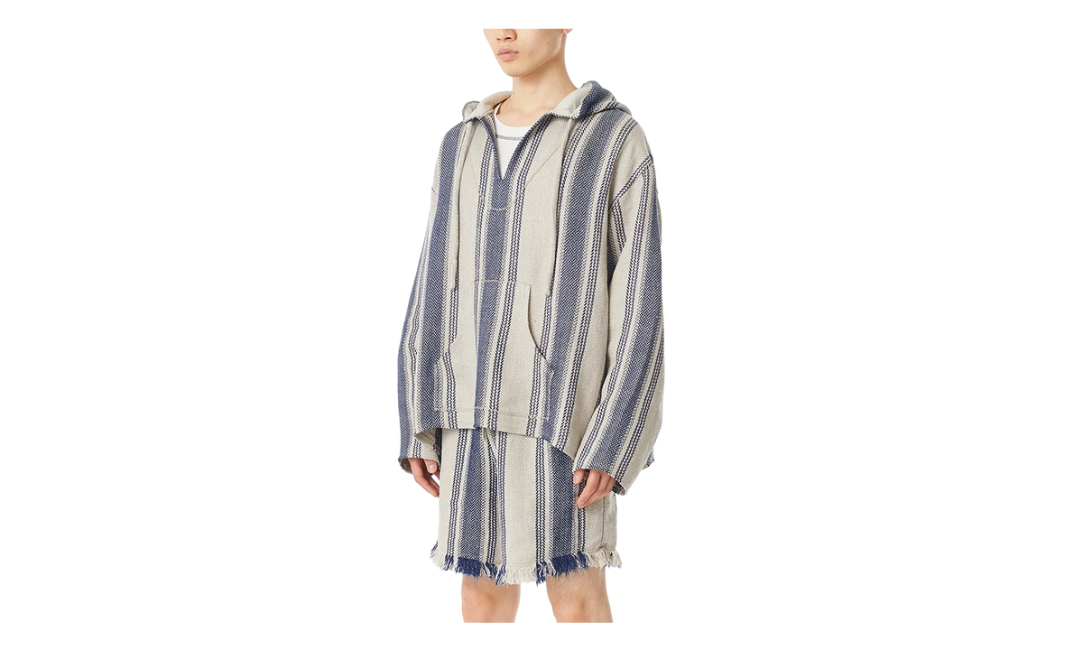 Stripe Linen Mexican Parka "Indigo" 963565