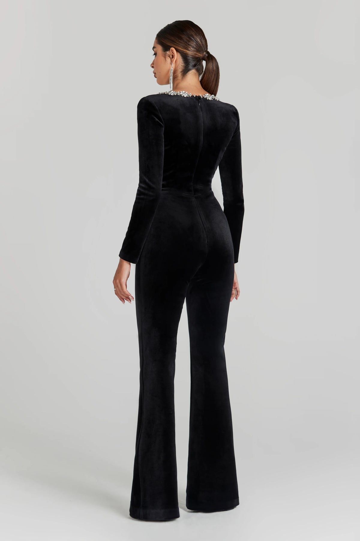 Keyana - Neck-Detail Solid Jumpsuit
