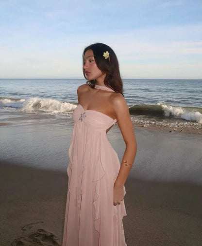 Éliane – Strapless maxi dress with ruffles