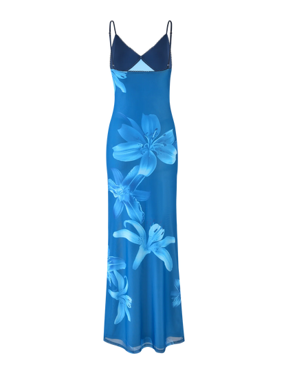 Meshira – Maxi dress with Orchid Print