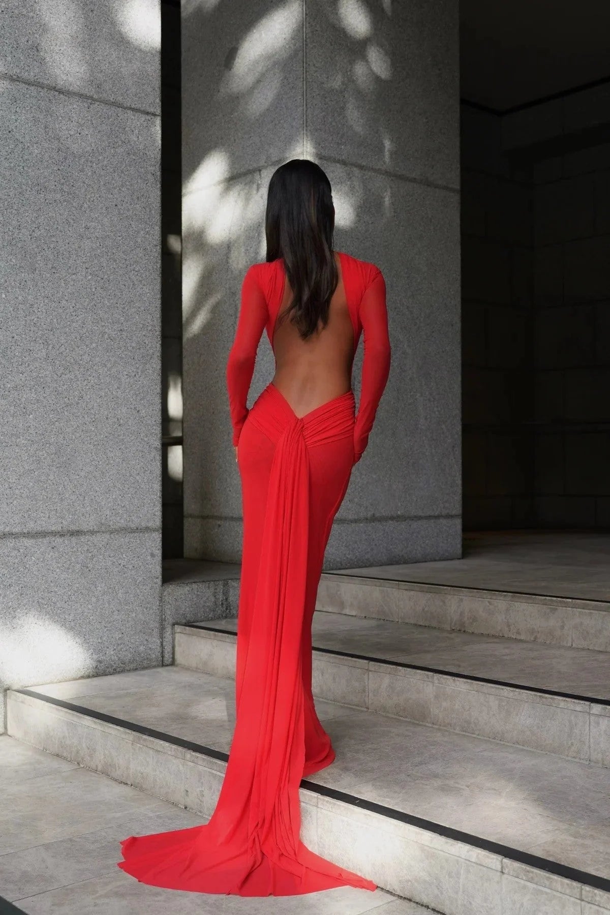 Monaco Gown - Cherry Red